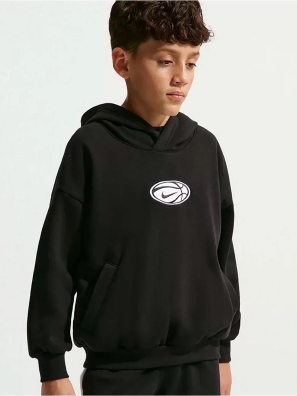 Nike Black Boys Girls Kids Basketball sports Logo Hoodie sweatshirt large NWT